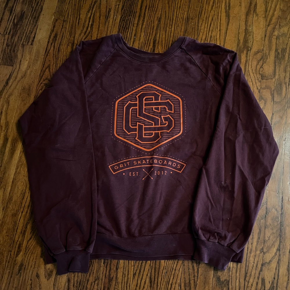 magenta skateboard crewneck